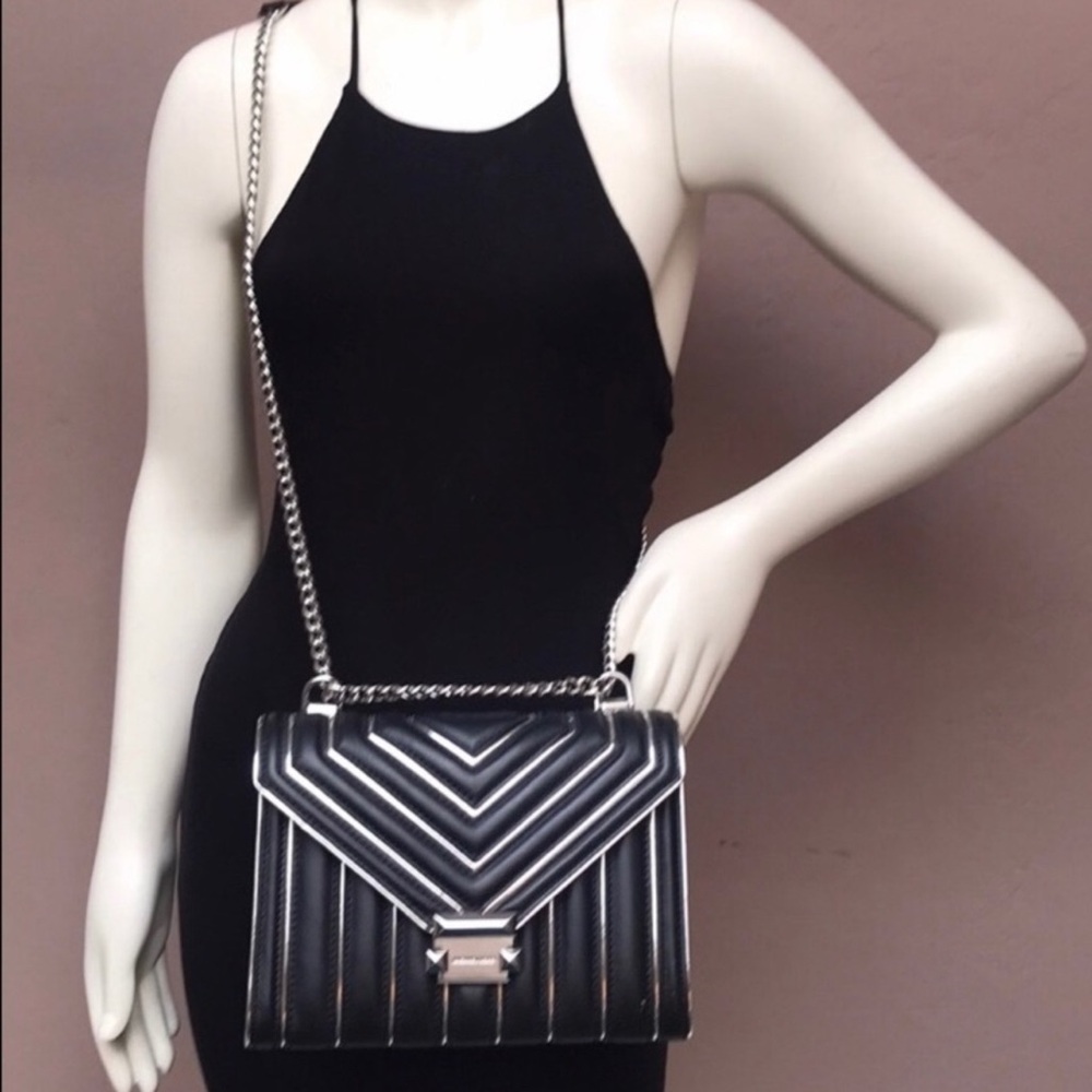 Michael Kors Black and Silver Crossbody Bag